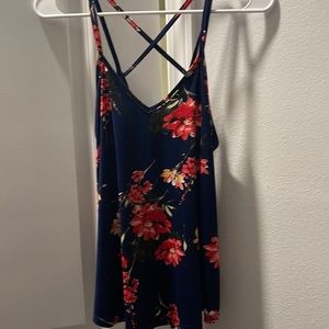 COPY - Navy blue floral tank top